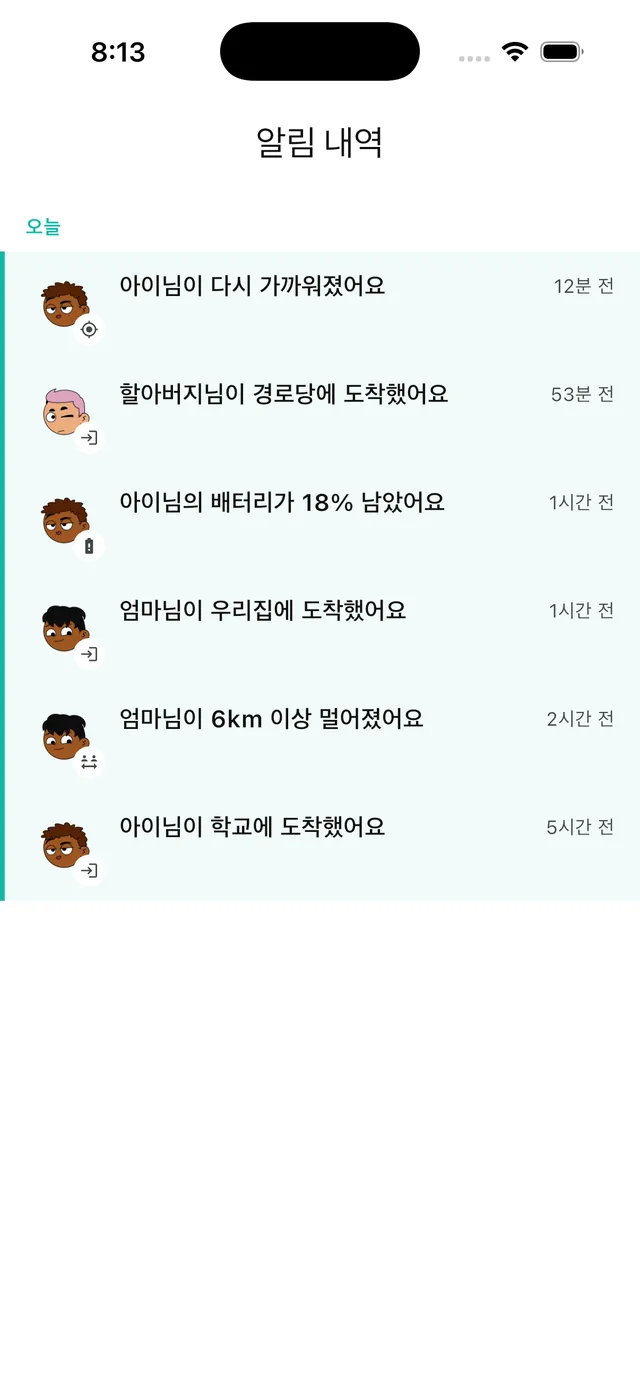 한곳에 모인 가족 알림